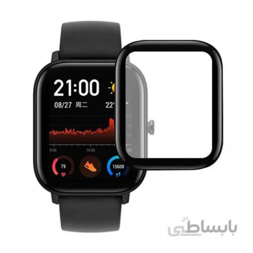 محافظ صفحه نمایش ساعت هوشمند Amazfit GTS مدل 9D PMMA ا 9D PMMA Full-screen Curved Tempered Film For Amazfit GTS