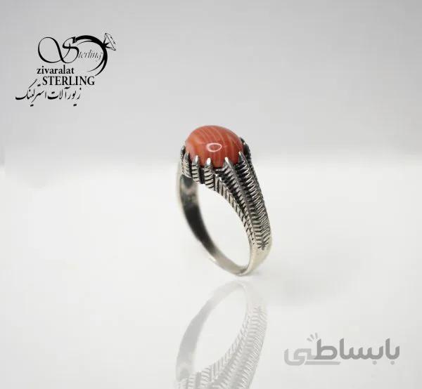 انگشتر نقره مردانه با سنگ عقیق کد 180607