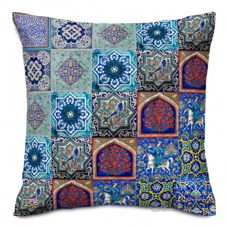 کوسن مخمل کاشی مرکب