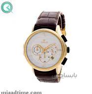 ساعت مچی ویولت مردانه کرنوگراف گرد چرمی طلایی صفحه سفید کد 0434/2G