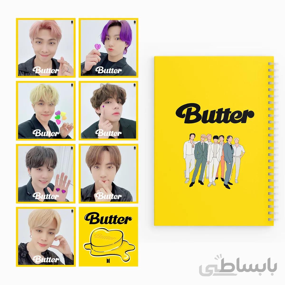 دفتر یادداشت گیم مون مدل Bts Butter کد 10111132 به همراه فتوکارت مجموعه ۸ عددی