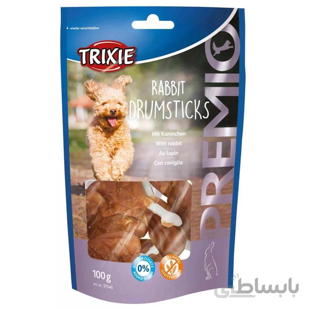 تشویقی سگ تریکسی مدل Rabbit Drumsticks وزن 100 گرم ا Trixie Rabbit Drumsticks 100g
