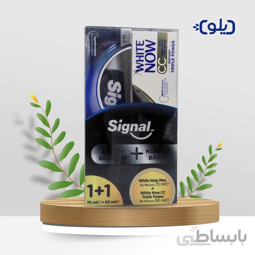 خمیر دندان سیگنال وایت ناو مدل super pure +مکمل سفیدکننده CC