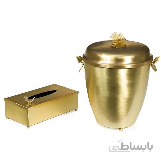 ست سطل و جا دستمال سالینو مدل پروانه برنزی کد B-414413