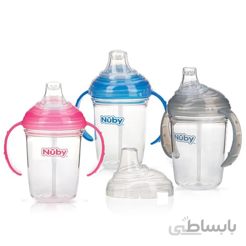 لیوان آبمیوه خوری سوپاپدار دسته دار 240 میل نابی Nuby
