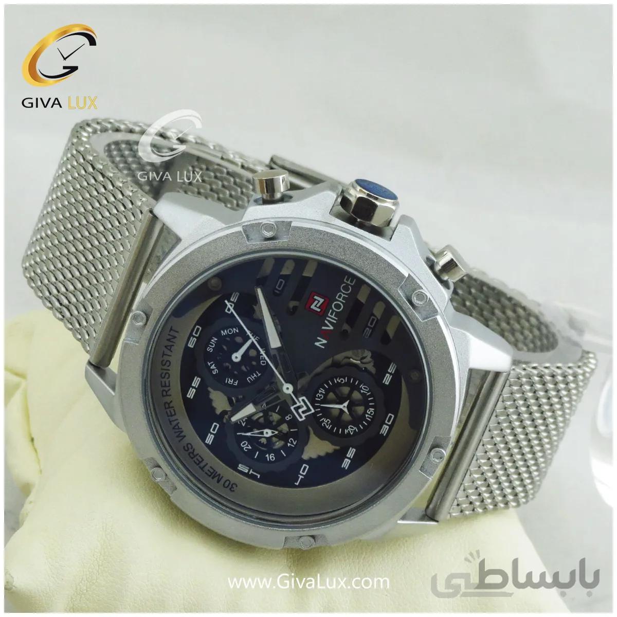 ساعت مچی مردانه سه موتوره فول تایم بند حصیری ناوی فورس NF9110