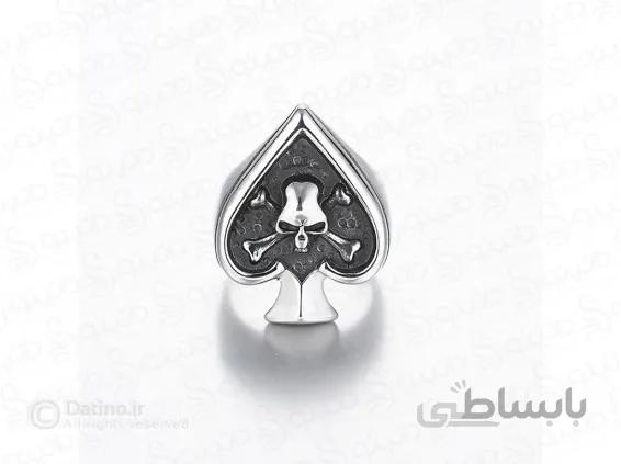 انگشتر مردانه جمجمه پیک سیاه 13717