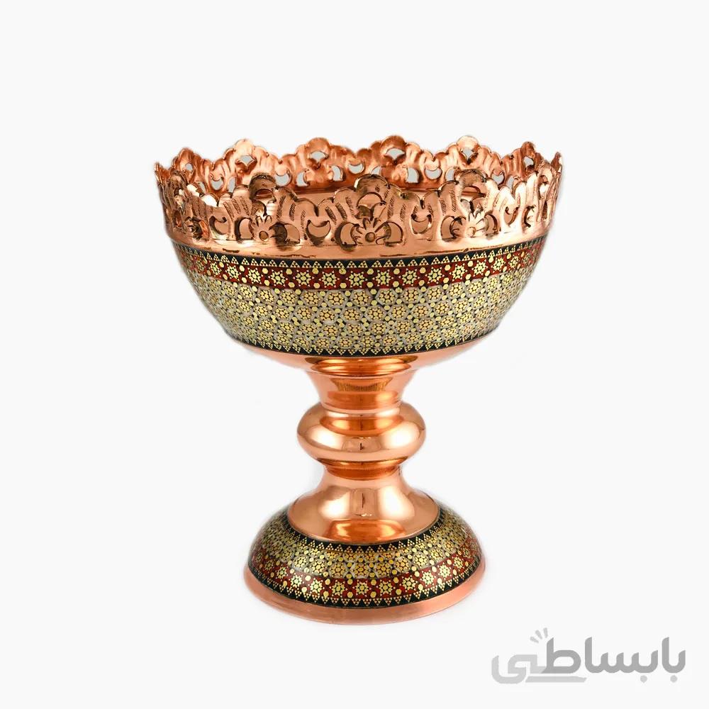 آجیل خوری مس و خاتم 16 سانت