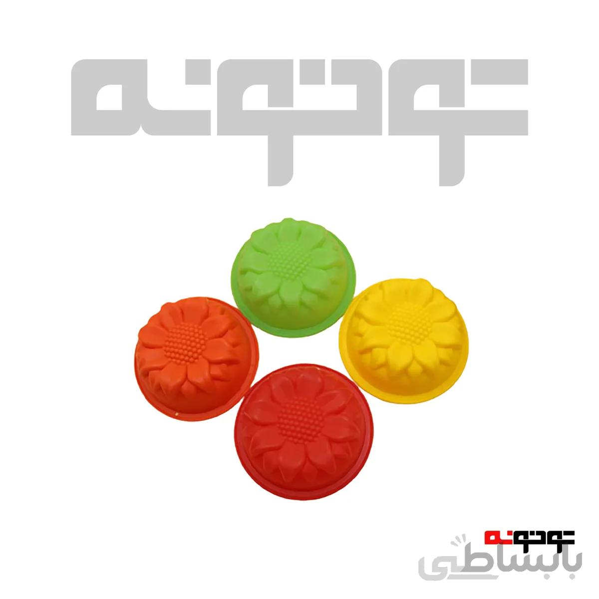 قالب ژله کوچک سیلیکنی مدل:آفتابگردان رنگ: زرد سبز قرمز زرد