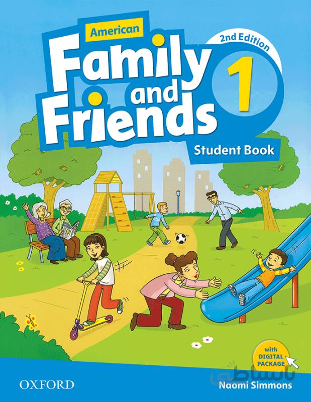 کتاب امریکن فمیلی اند فرندز ویرایش دوم American Family and Friends 2nd 1 S+W+CD وزيری