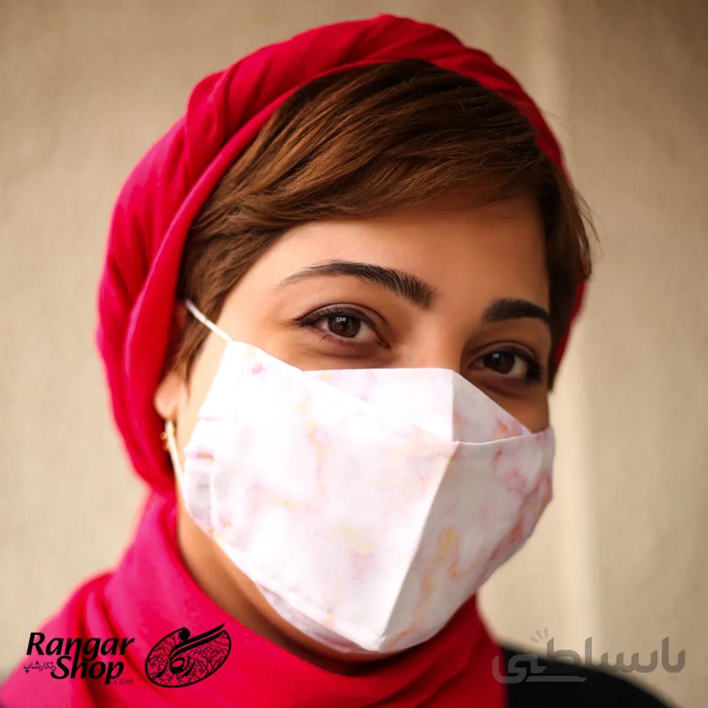 ماسک فیلتر دار طرح مرمر صورتی