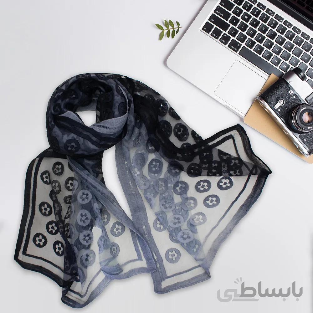 شال مجلسی ویسکوز طرح گل آبرنگی ماچو 2288