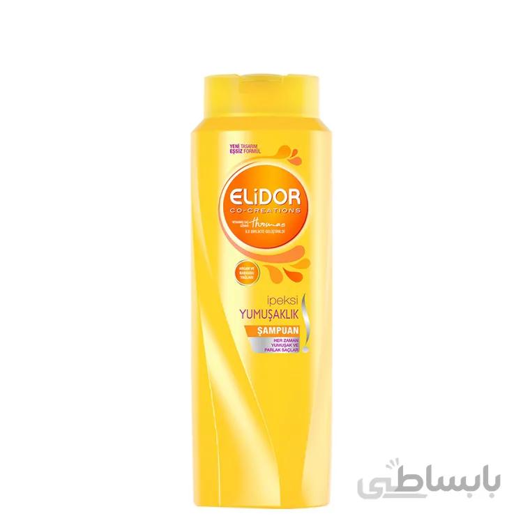 شامپو الیدور EliDOR زرد مخصوص موهای خشک حجم 550 میلی لیتر ا ELIDOR Nourishing Soft And Smooth Shampoo 550ml