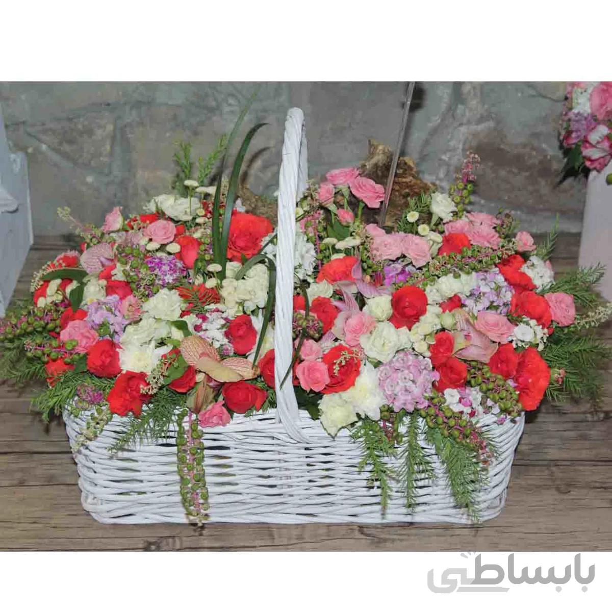 سبد گل بهاره رنگی