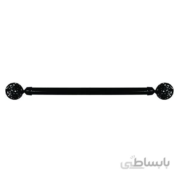 چوب پرده مدل قپه گرد طول 125 سانتیمتر دیواری مشکی