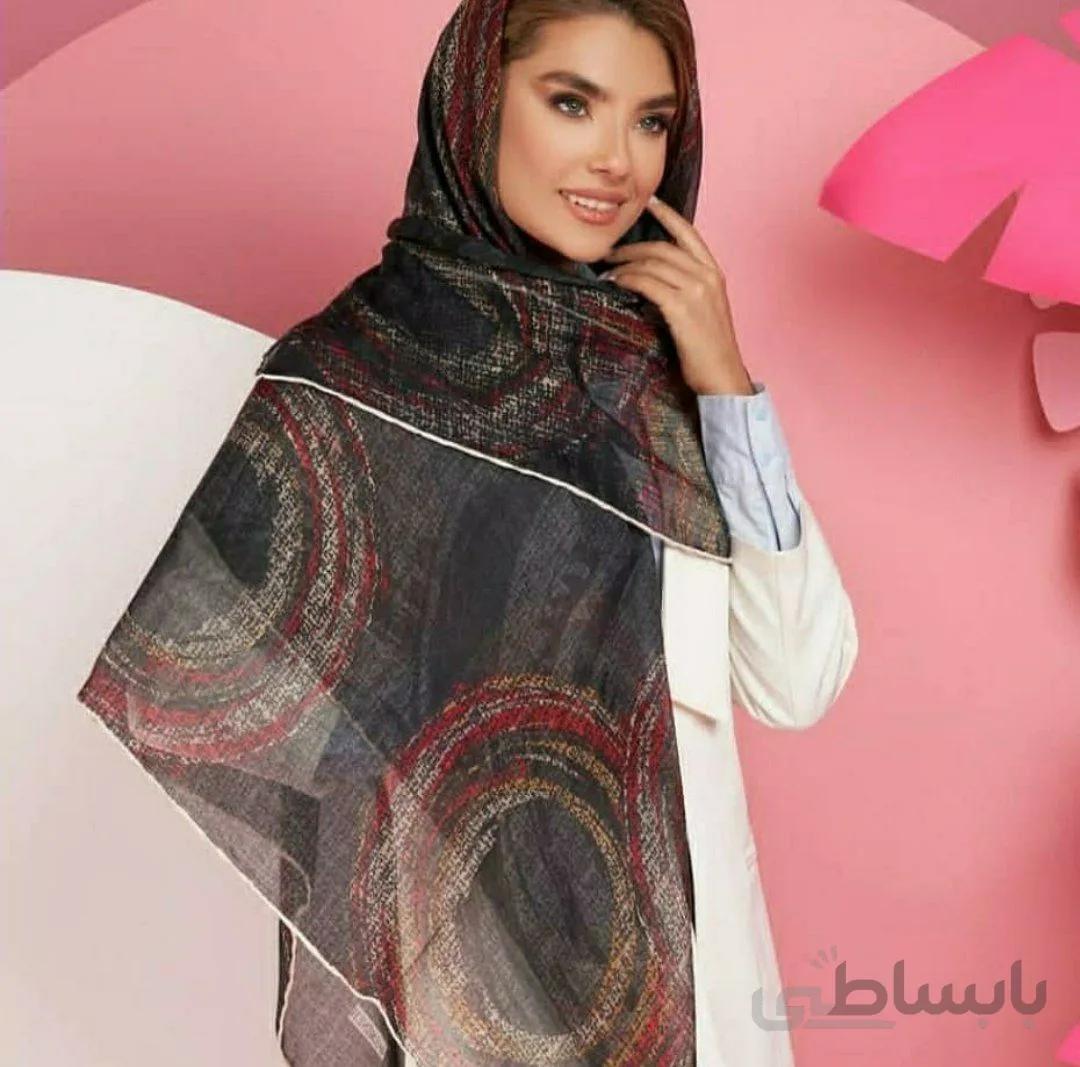روسری طرح دایره بزرگ مشکی