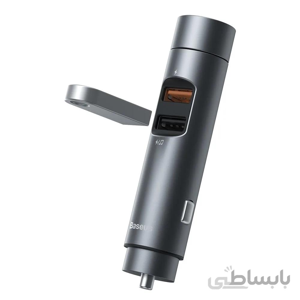 شارژر فندکی باسئوس مدل COG ا Baseus Energy Column Car Wireless MP3 Charger 18W Quick Charge Model CCNLZ-C0G