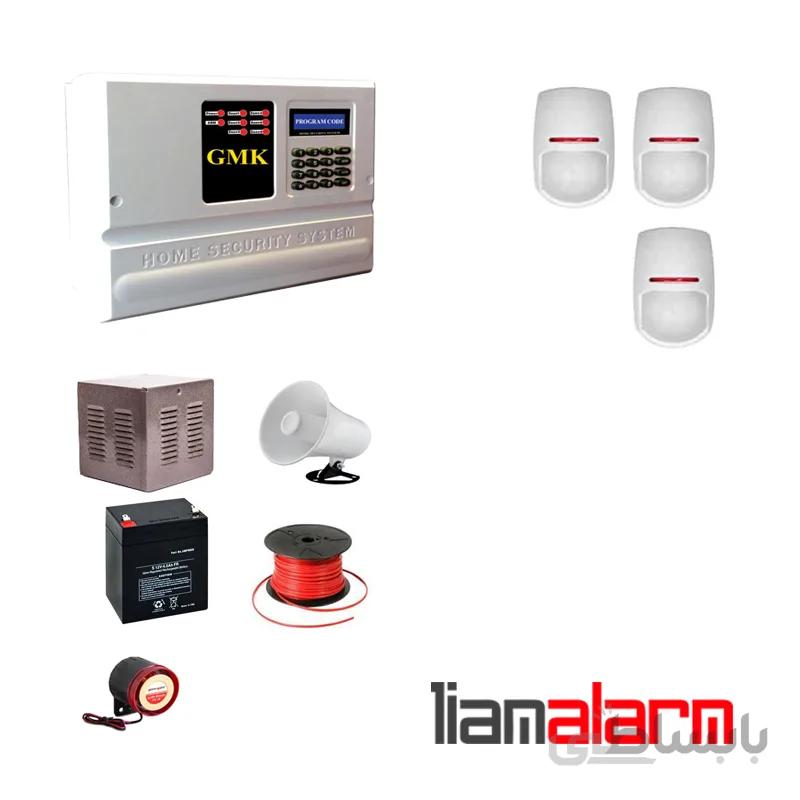 پکیج دزدگیر اماکن با سیم مدل جی ام کا سیم کارتی و تلفنی GM910PY3
