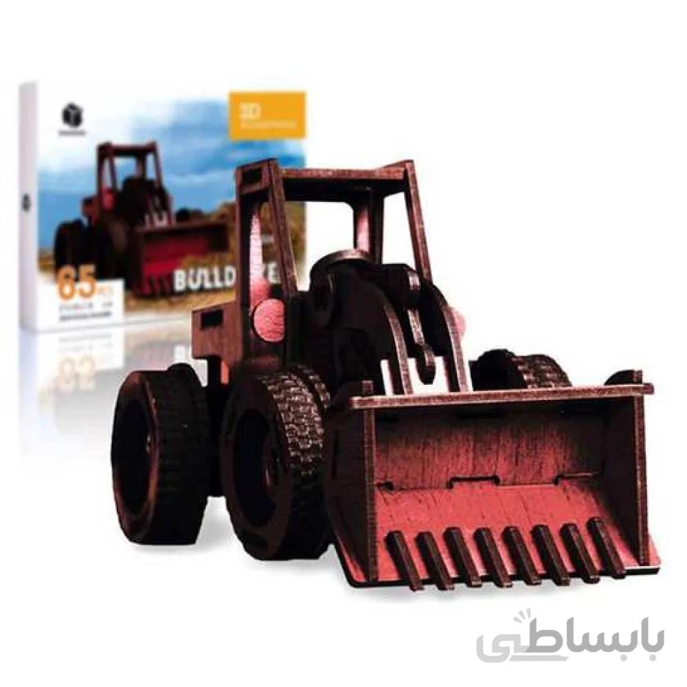 پازل سه بعدی چوبی 65 تکه مدل بولدوزر پرشنگ Pershang Wooden Bulldozer 3D Puzzle
