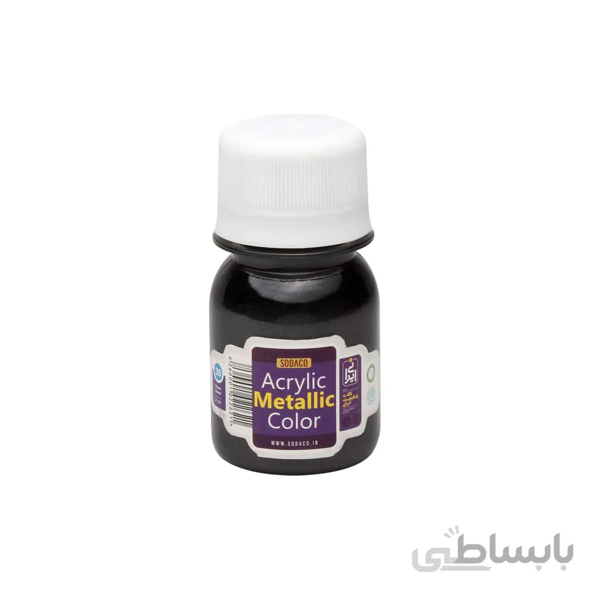 رنگ اکریلیک سوداکو مشکی متالیک 30 میل کد 224