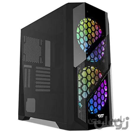 darkFlash J11 Black ATX Black DesX Case Case Computer Computer Case Case USB 3.0 پورت های شیشه ای ویندوز با فن 120 میلی متری LED MR12 RGB از پیش نصب شده (J11 (طرفداران RGB با w / 2pcs))