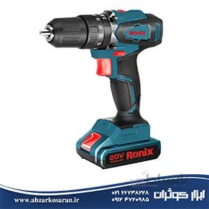 دریل شارژی 13 میلیمتری 20 ولت موتور براش لس Ronix مدل 8900 ا Rechargeable drill 13 mm 20V brushless motor Ronix model 8900