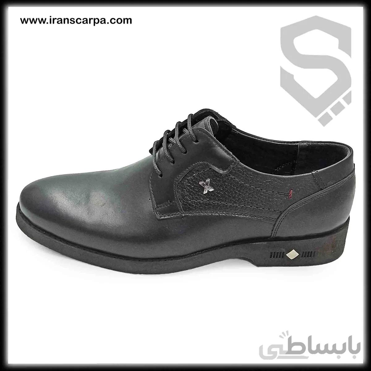 کفش چرم مردانه مدل لیکا بندی