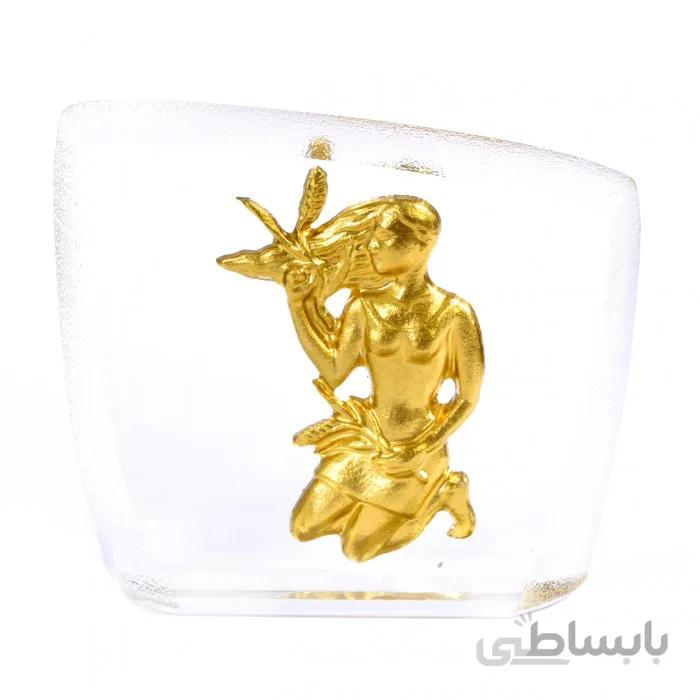 تندیس کریستال طلا نماد ماه تولد شهریور سایز متوسط کد CS06