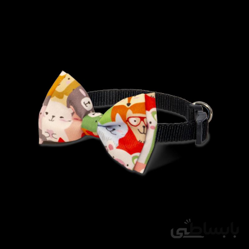 قلاده و پاپیون سگ نیناپت مدل طرح دار سایز کوچک