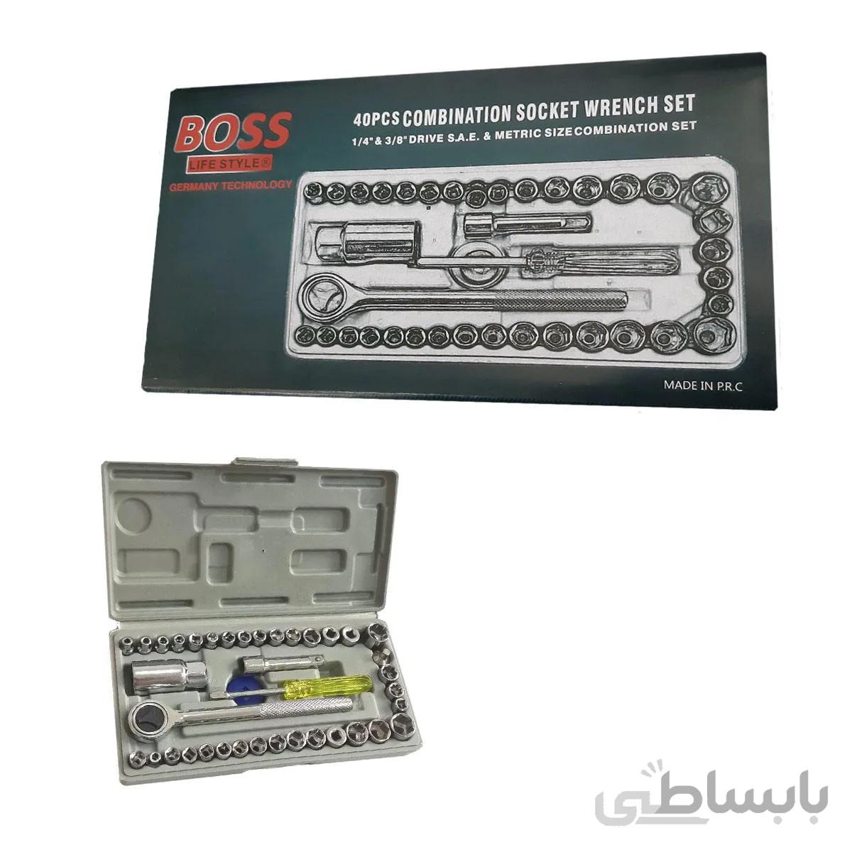 مجموعه 40 عددی آچار بکس و دسته آچار باس مدل BS40