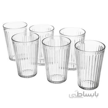 لیوان نوشیدنی کریستال ایکیا مدل VARDAGEN بسته 6 عددی