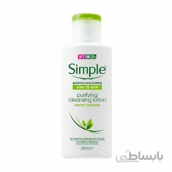 لوسیون شستشو صورت سیمپل مدل gently cleanses حجم 200 میلی لیتر