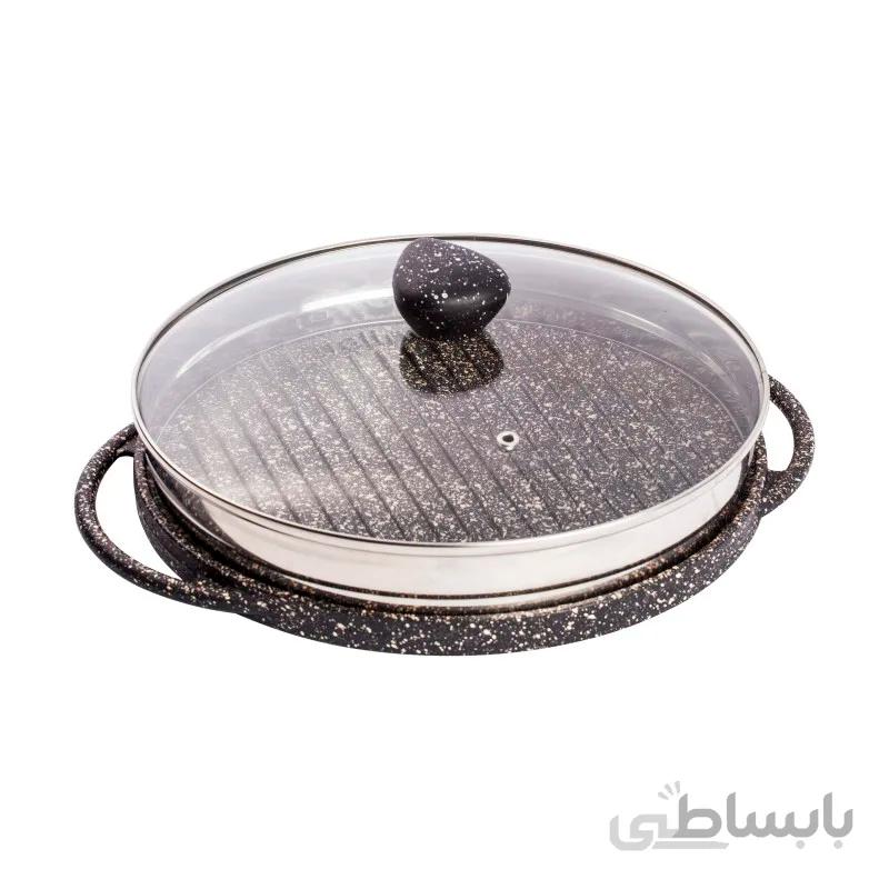تابه گریل چدنی نالینو مدل Spiza (سایز 28) با درب ا Nalino Cast-Iron Grill Pan Size 28 Spiza with lid کد 427805