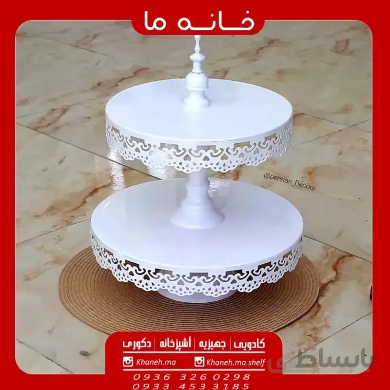 ظرف شیرینی خوری دو طبقه ایکیا سفید
