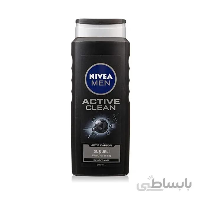 شامپو بدن مردانه Nivea مدل Active Clean حجم 500 میلی لیتر
