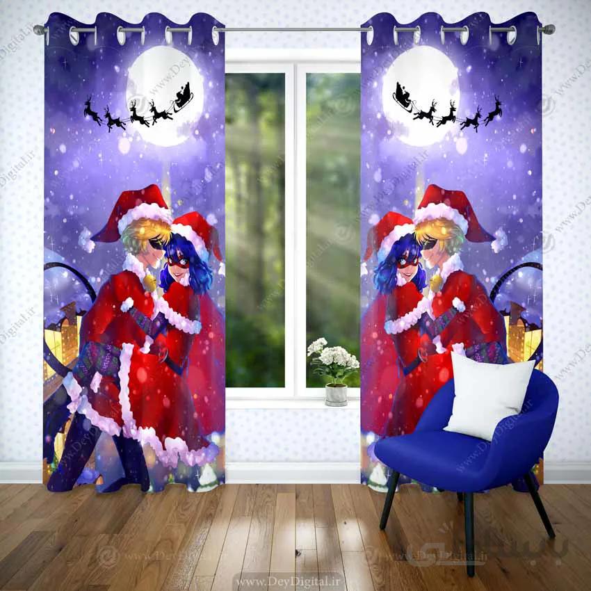 پرده پسر گربه ای و دختر کفشدوزکی pk-2979