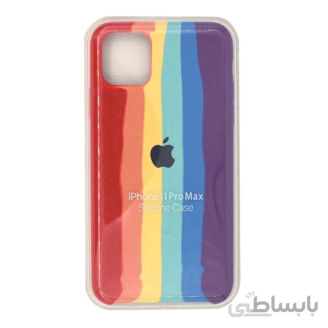 قاب گوشی اپل iPhone 11 Pro Max سیلیکونی رنگین کمانی زیر باز مدل Rainbow-02