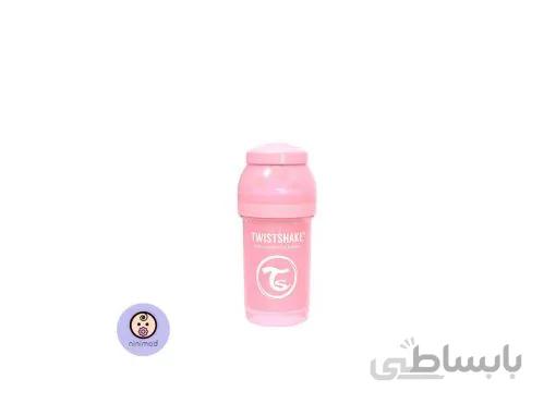 شیشه شیر آنتی کولیک ۱۸۰ میل Twistshake رنگ هلویی