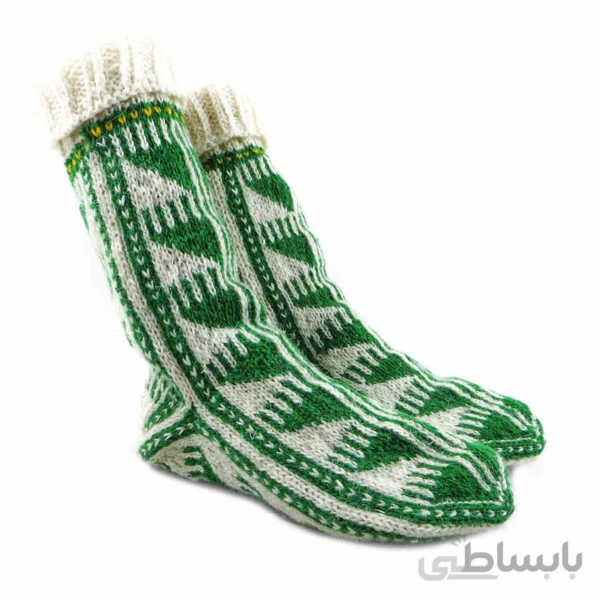 جوراب پشمی دستباف سنتی کردستان کد 250 سایز 38-39