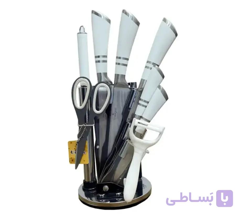 سرویس چاقو آشپزخانه 9 پارچه یونیک مدل UN-91