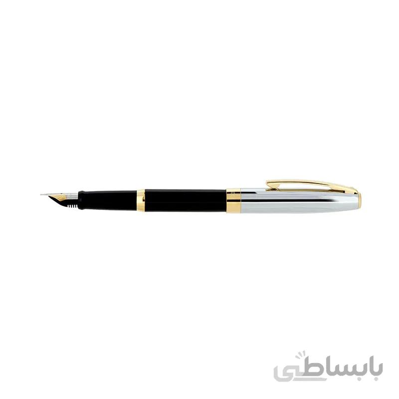 خودنویس شیفر مدل Sagaris نیمه کروم براق مشکی گیره زرد