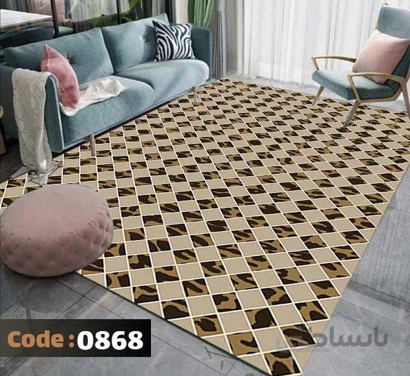 روفرشی طرح شطرنجی قهوه ای نسکافه ای
