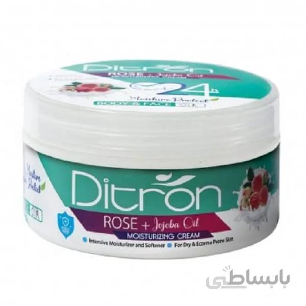 کرم مرطوب کننده دیترون حاوی رز و روغن جوجوبا حجم 200 میلی لیتر