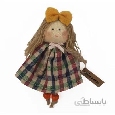 عروسک خیریه باران مدل مو صاف بلوند پاپیون دار Baran charity handmade doll