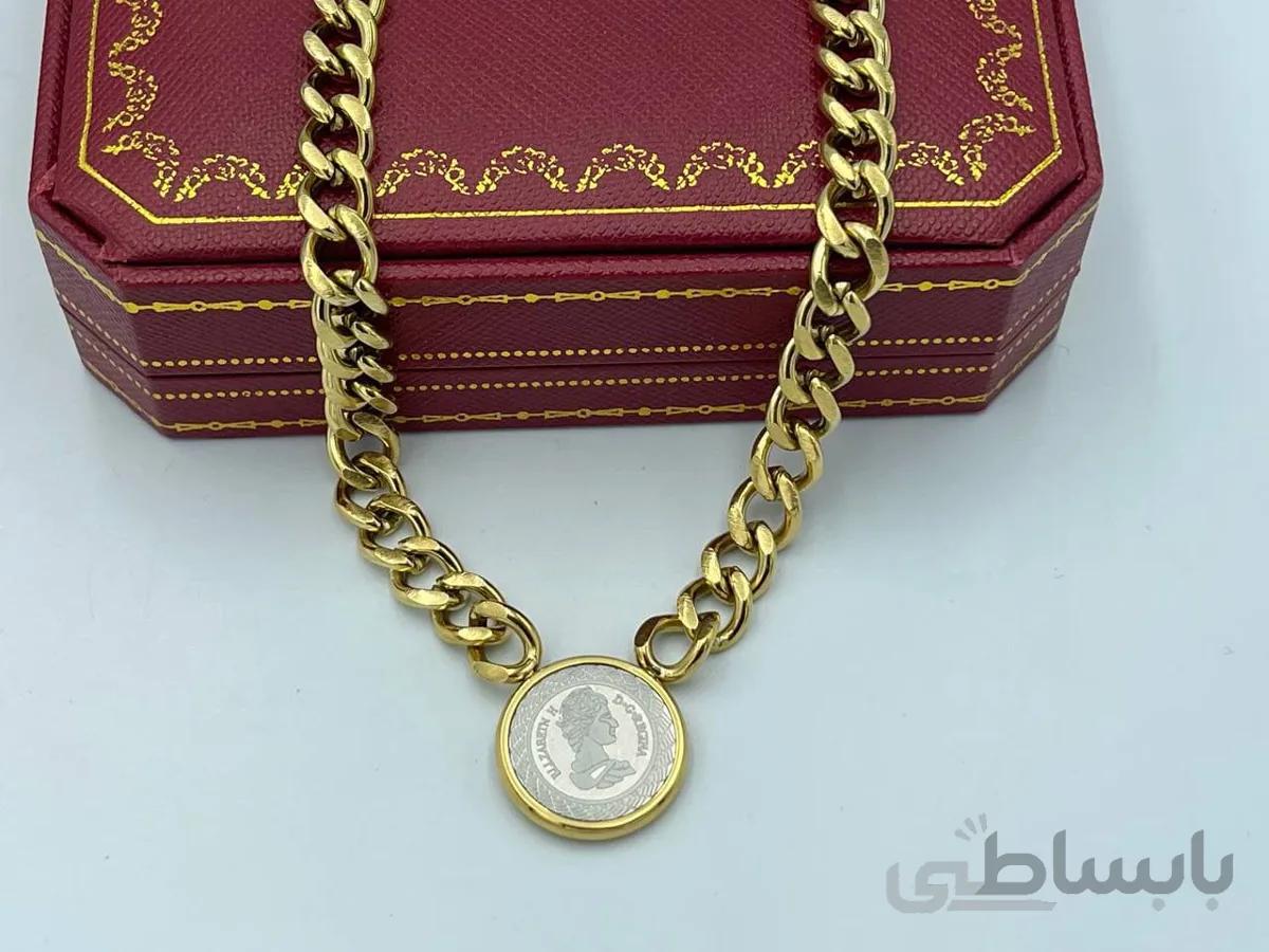 گردنبند تک الیزابت با زنجیر کارتیر