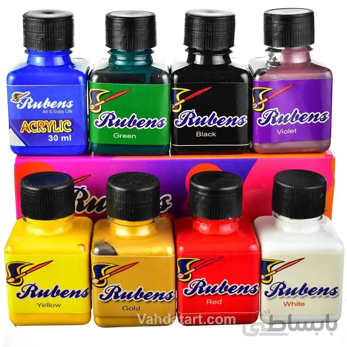 رنگ اکریلیک روبنس بسته 8 رنگ (6+2)
