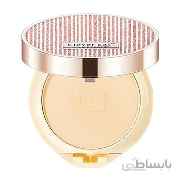 پنکک و کیک میکاپ ۲ طبقه کلور کت (Clever Cat Double Powder Clear And Bright Silk Double Powder Cake)