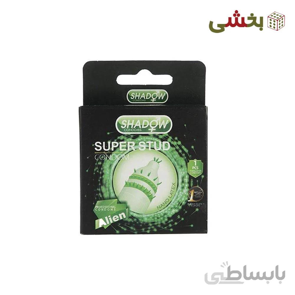 کاندوم فضایی دکمه دار شادو مدل Super Stud بسته 1 عددی ا Shadow Super Stud Condom 1 Pcs