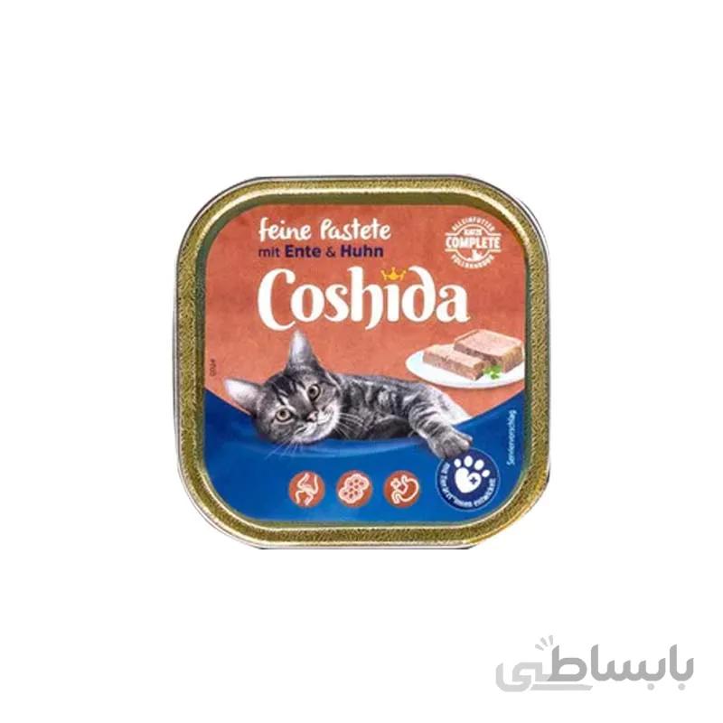 خوراک گربه کوشیدا طعم مرغ و اردک وزن ۱۰۰ گرم ا Coshida Wet Food Chicken And Duck Flavour For Cats 100g