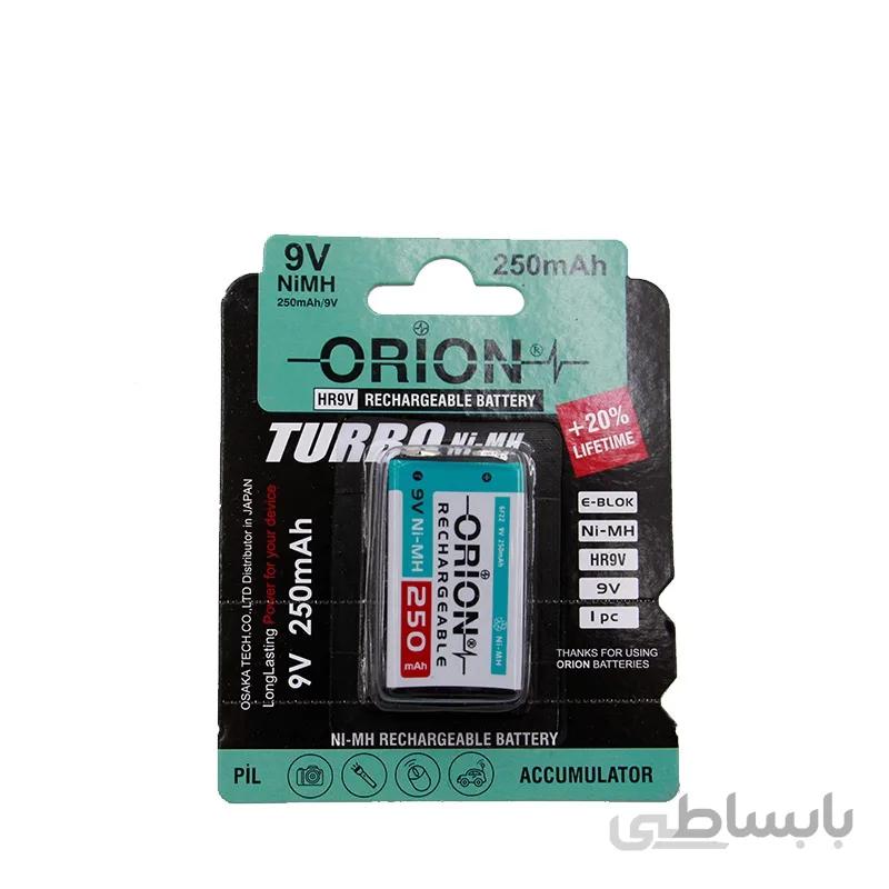 باتری کتابی 9 ولت شارژی 250 میلی آمپر اوریون orion